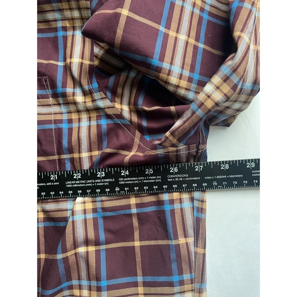 Land's End Men's Dress Shirt Size XXL Button Up Plaid No Iron Traditional Fit